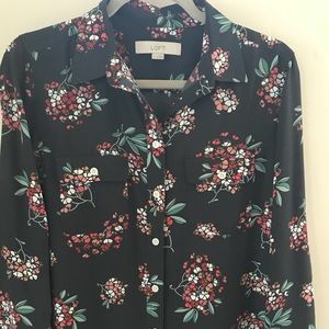 LOFT Floral Button Down Shirt